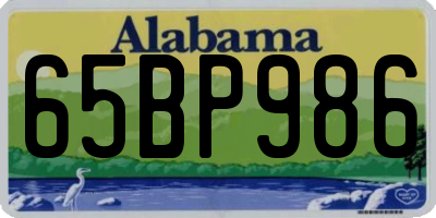 AL license plate 65BP986