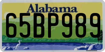 AL license plate 65BP989