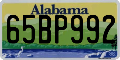 AL license plate 65BP992