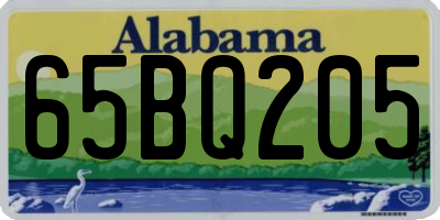 AL license plate 65BQ205