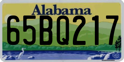 AL license plate 65BQ217