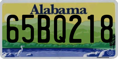 AL license plate 65BQ218