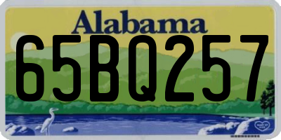 AL license plate 65BQ257