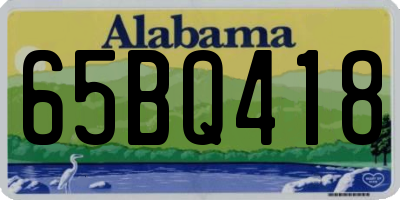 AL license plate 65BQ418