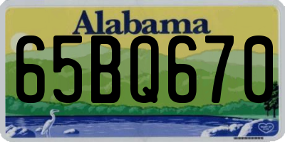 AL license plate 65BQ670