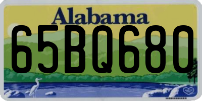 AL license plate 65BQ680