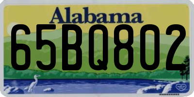 AL license plate 65BQ802