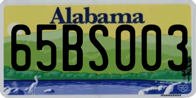 AL license plate 65BS003