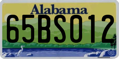 AL license plate 65BS012