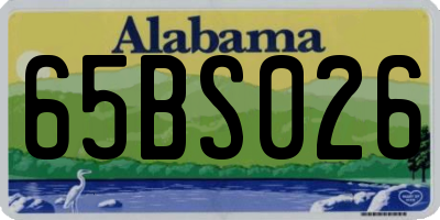 AL license plate 65BS026