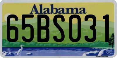 AL license plate 65BS031
