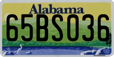 AL license plate 65BS036