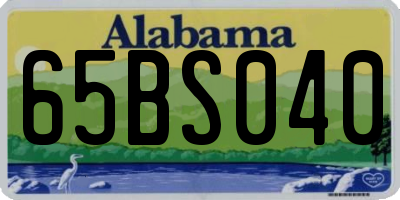 AL license plate 65BS040