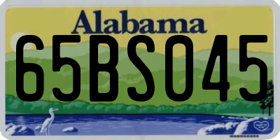 AL license plate 65BS045