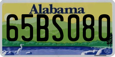 AL license plate 65BS080