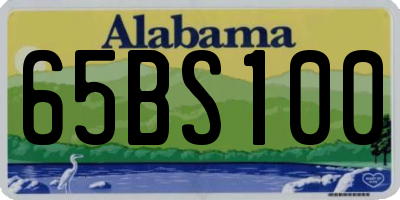 AL license plate 65BS100