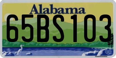 AL license plate 65BS103