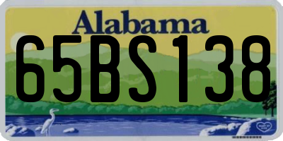 AL license plate 65BS138