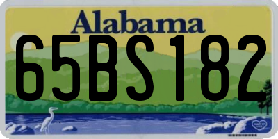 AL license plate 65BS182