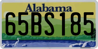 AL license plate 65BS185