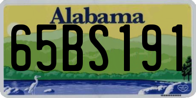 AL license plate 65BS191