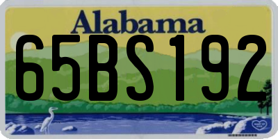 AL license plate 65BS192