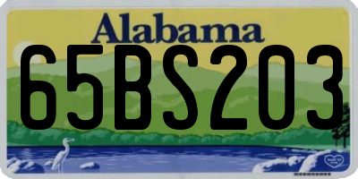 AL license plate 65BS203