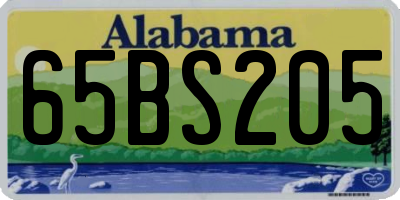 AL license plate 65BS205