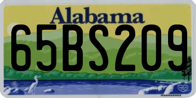 AL license plate 65BS209