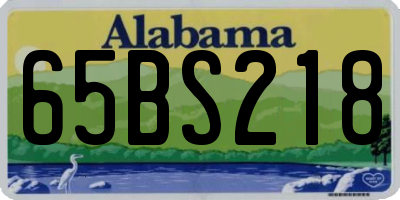 AL license plate 65BS218