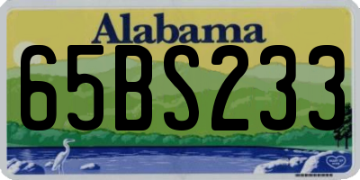 AL license plate 65BS233