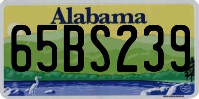 AL license plate 65BS239