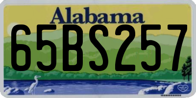 AL license plate 65BS257