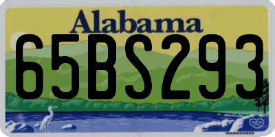 AL license plate 65BS293