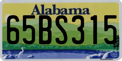 AL license plate 65BS315