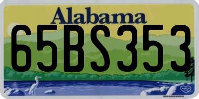 AL license plate 65BS353