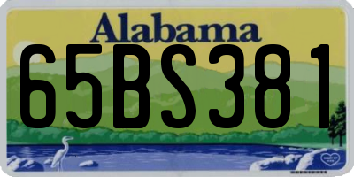 AL license plate 65BS381