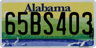 AL license plate 65BS403