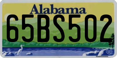 AL license plate 65BS502