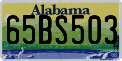AL license plate 65BS503