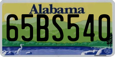 AL license plate 65BS540