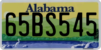 AL license plate 65BS545