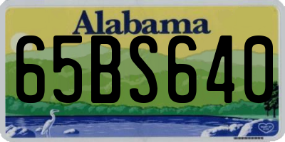 AL license plate 65BS640