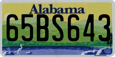 AL license plate 65BS643