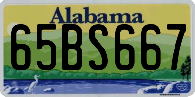 AL license plate 65BS667