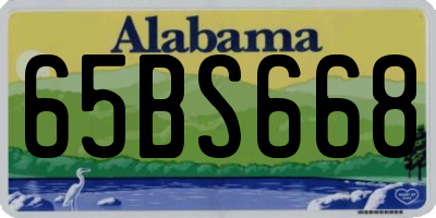 AL license plate 65BS668