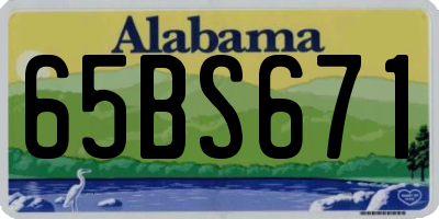 AL license plate 65BS671