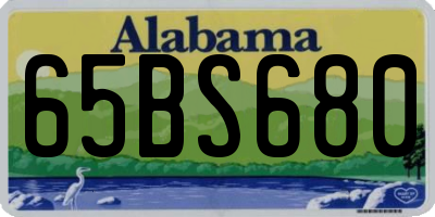 AL license plate 65BS680
