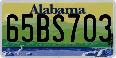 AL license plate 65BS703