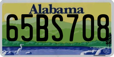AL license plate 65BS708